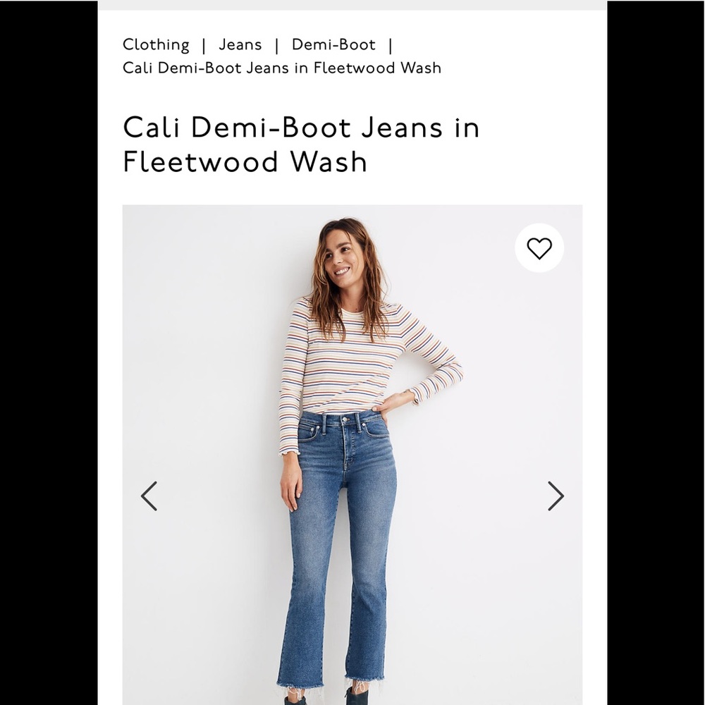 Madewell Cali Demi-boot cut jean